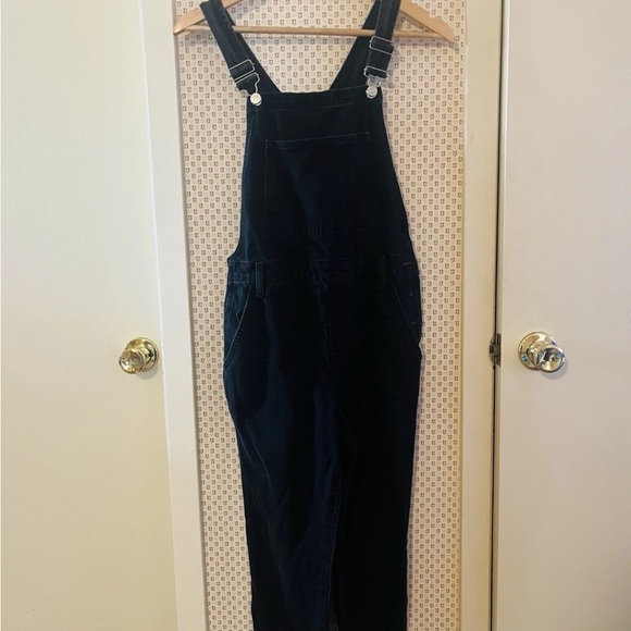 Topshop Moto Black Denim Overalls Petite Size 4 - Picture 1 of 6
